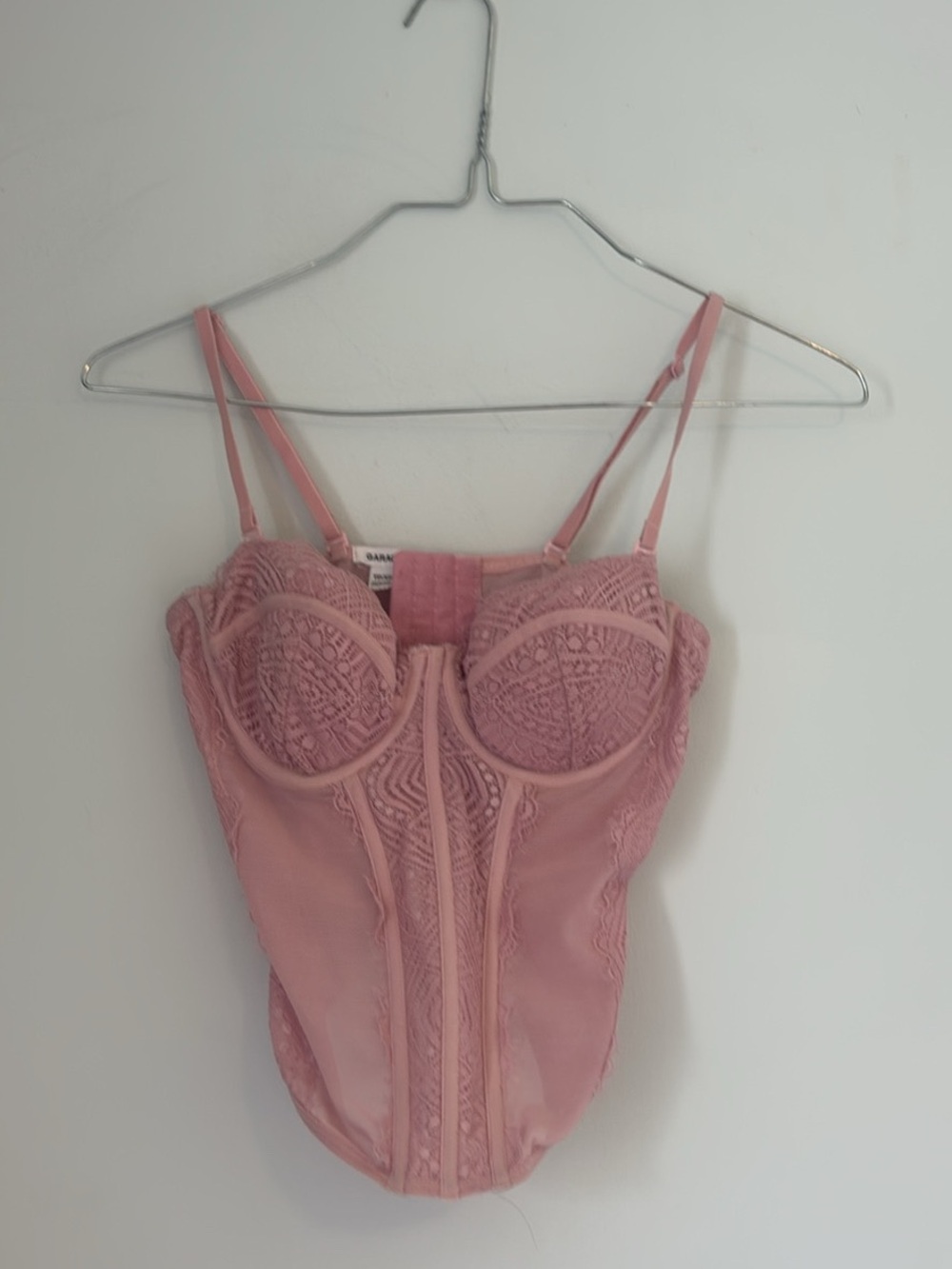 Garage Pink Lace Bustier Bodysuit